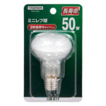 R501750L || ミニレフ球 【10個単位販売】 YAZAWA R50/50W形/長寿命（2倍長持ちタイプ/YAZAWA社比）/AC100・110V 消費電力(50W) 外径(φ50mm) 全長(75mm) E17口金 定格寿命(約2000時間) フロスト