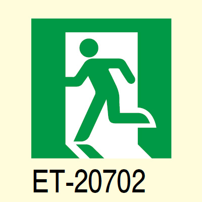 ET-20702 || LED誘導灯用表示パネル 東芝 Ｂ級・BL形/BH形(20形A/B) 高輝度避難口誘導灯表示板【避難口/左向き】 [kj]